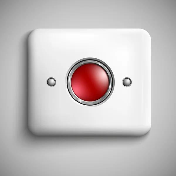 Червоний вимикач кнопки — стоковий вектор