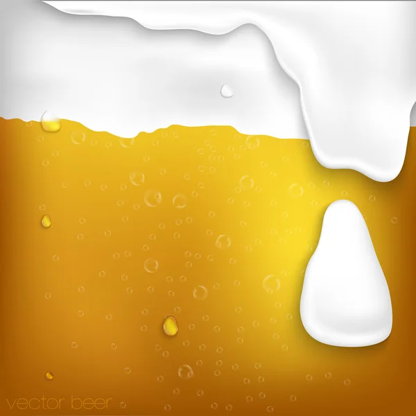 Texture di birra con schiuma e bolle — Vettoriale Stock