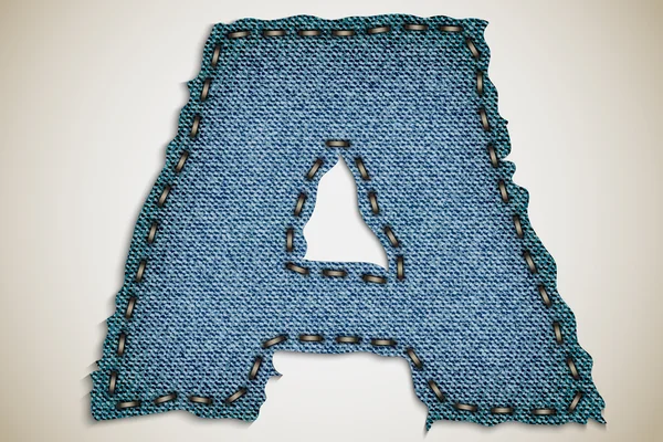 Denim letter Tejanos de textura de alfabeto. vector — Archivo Imágenes Vectoriales