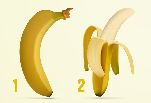 Banane pelée Vecteurs De Stock Libres De Droits