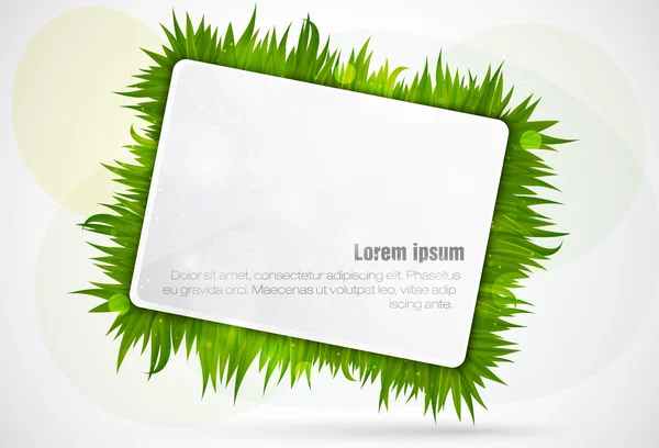 Green grass frame for text — Stock Vector
