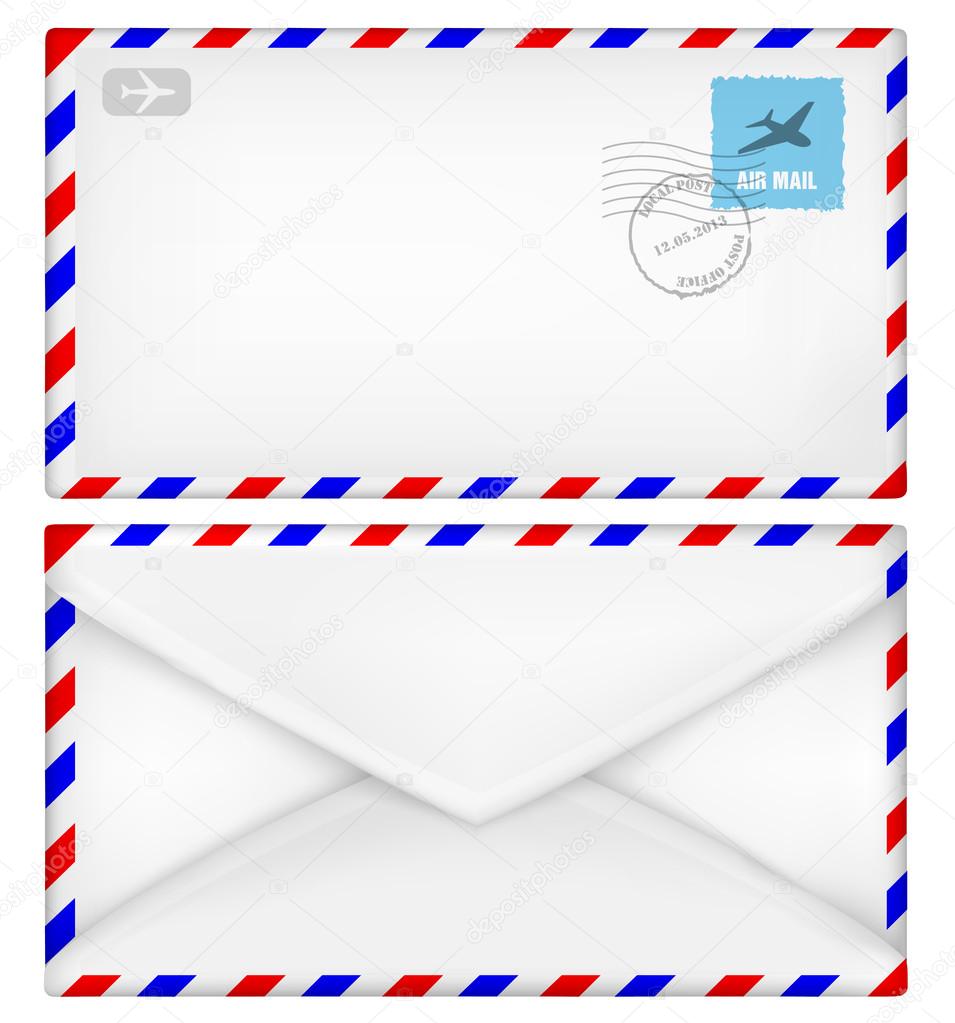 Envelope with postal stamp