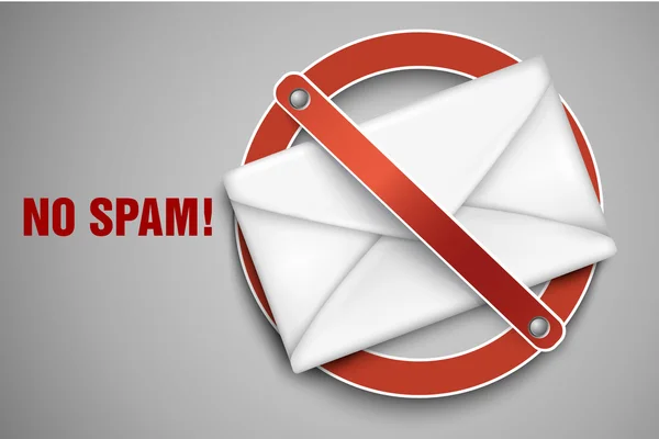 Le icone vettoriali fermano lo spam — Vettoriale Stock