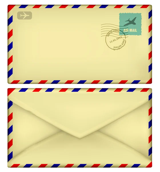 Antiguo sobre postal — Vector de stock