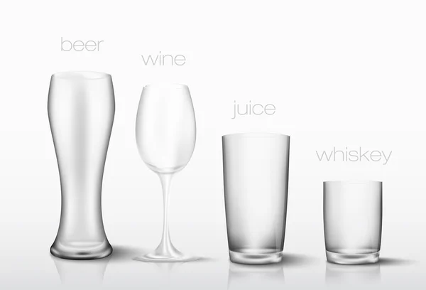 Set van glazen voor dranken — Stockvector