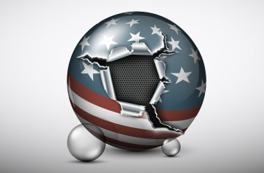Amerikan bayrağı ile sahada yırtık delik