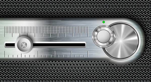 Векторные кнопки с металлическими микшерными консолями
