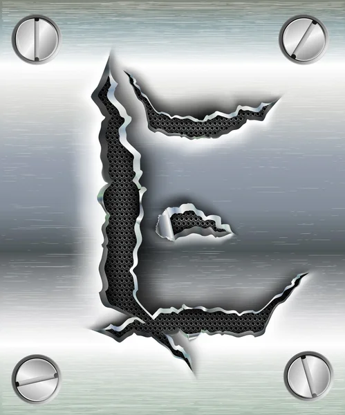 Lettre découpée en métal — Image vectorielle
