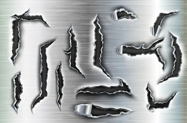 vektör kümesi kıyılmış delikler metal