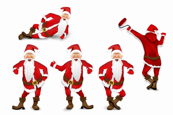 Set of vector Santa Claus. — Stock Vector