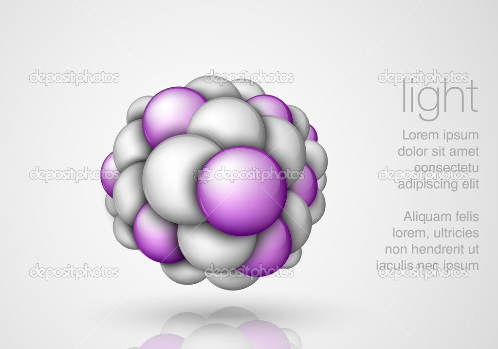 Sphere in the form of molecules and balls