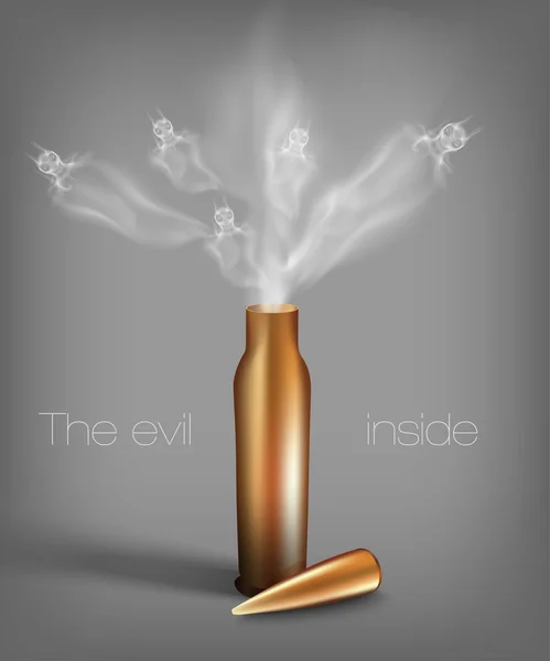 Bullet with demons — Stock Vector