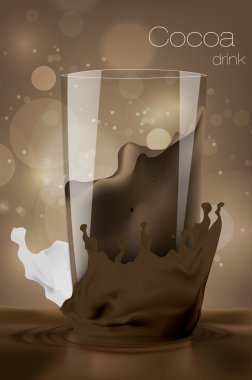 bir bardak kakao dökerek