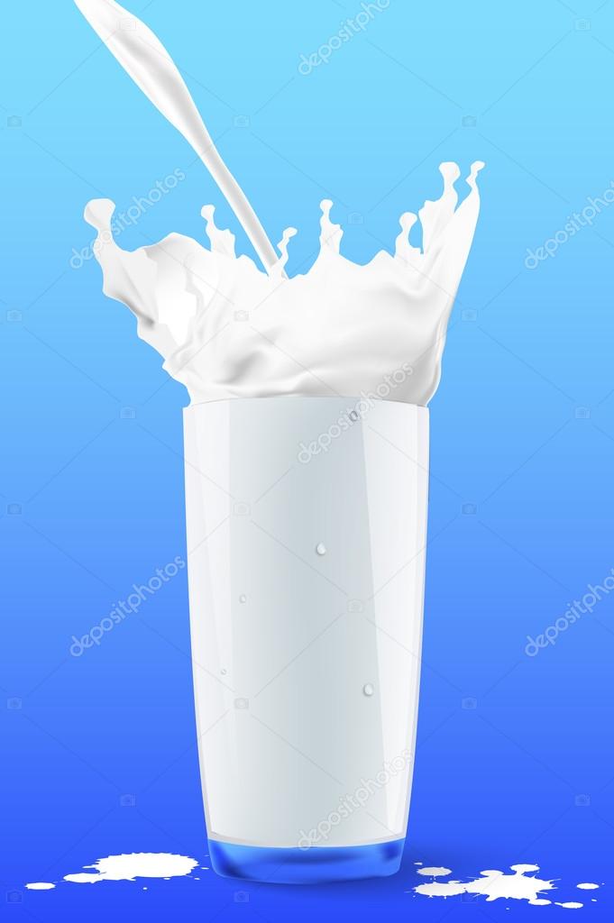 Pouring milk in a glass