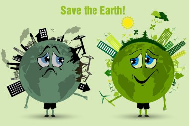 Conserve the earth. environmental pollution