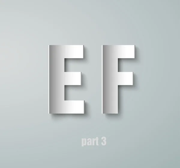 Векторный бумажный графический алфавит E, F — стоковый вектор