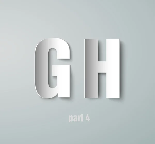 Vector Paper Graphic Alphabet G, H — Stock Vector