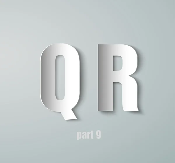 Alfabeto gráfico de papel vectorial Q, R — Archivo Imágenes Vectoriales