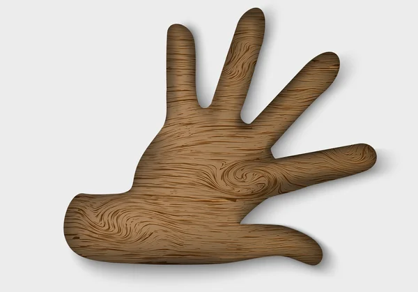 木制的手。生态的概念 — 图库矢量图片