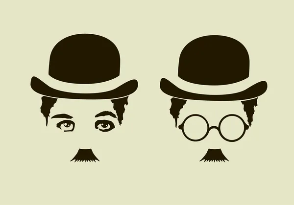 Chapeau rétro, moustaches, lunettes — Image vectorielle