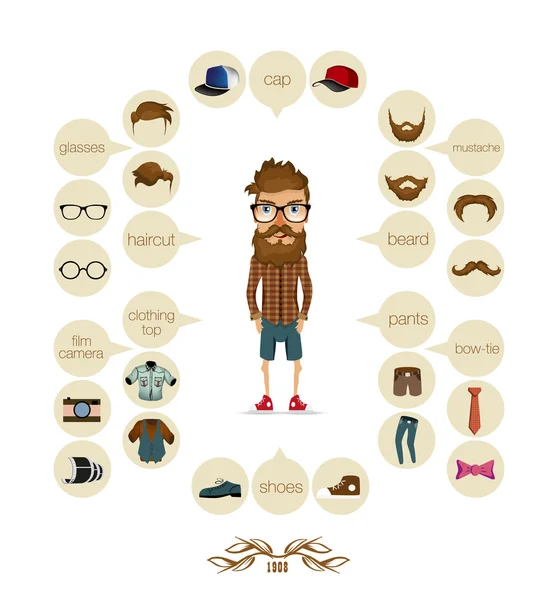 Hipster infographic — Stock Vector