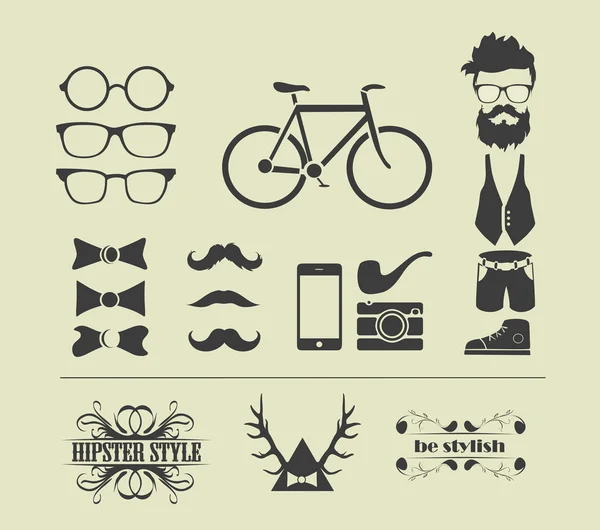 Ensemble d'éléments Hipster — Image vectorielle