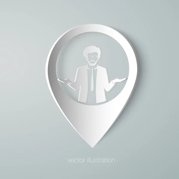 Icono de puntero de hombre de negocios — Vector de stock