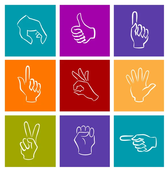 Hand gestures — Stock Vector