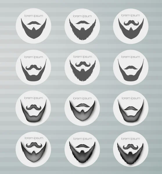 Bigode e barba — Vetor de Stock
