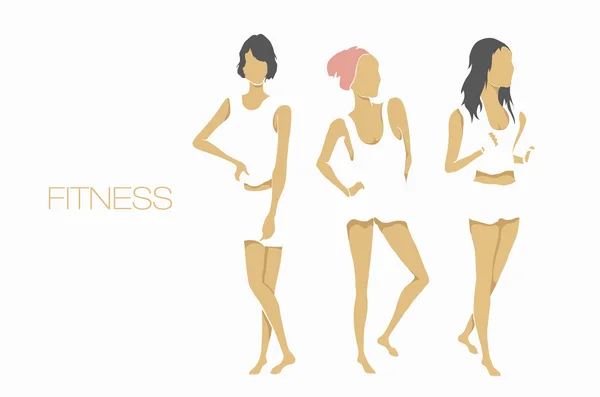 Chicas de fitness — Vector de stock