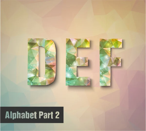 D E F Alphabet letters — Stock Vector