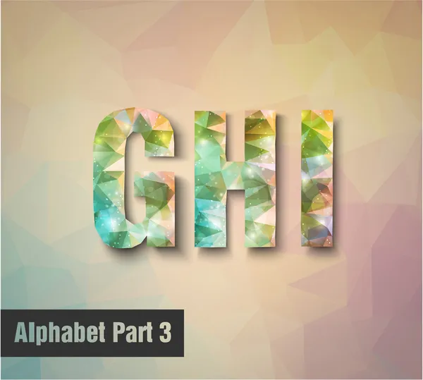 G H I Alphabet letters — Stock Vector