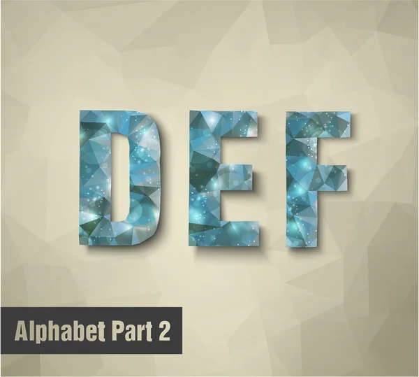 D E F Alphabet letters — Stock Vector