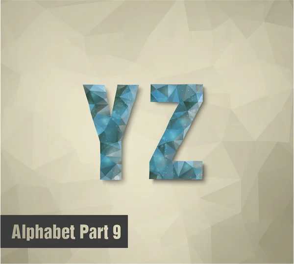 Y Z  Alphabet letters — Stock Vector