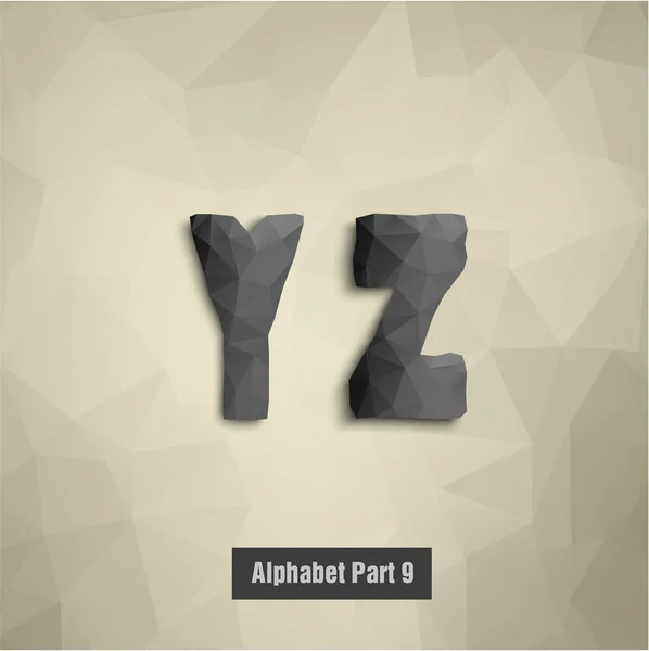 Алфавитные буквы Y Z — стоковый вектор