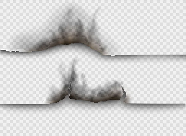 Прозрачные шаблоны для сжигания бумаги с разрывом отверстия — стоковый вектор