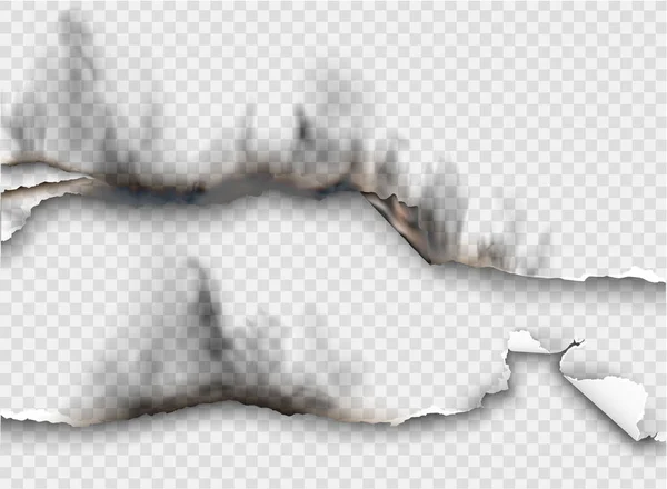 Transparentes Design Brennschablonen zerrissenes Papier mit zerrissenem Loch — Stockvektor