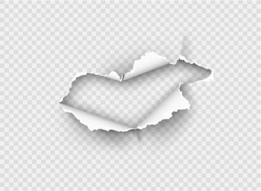 Saydam arkaplanda yırtık bir kağıt parçası yırtılmış