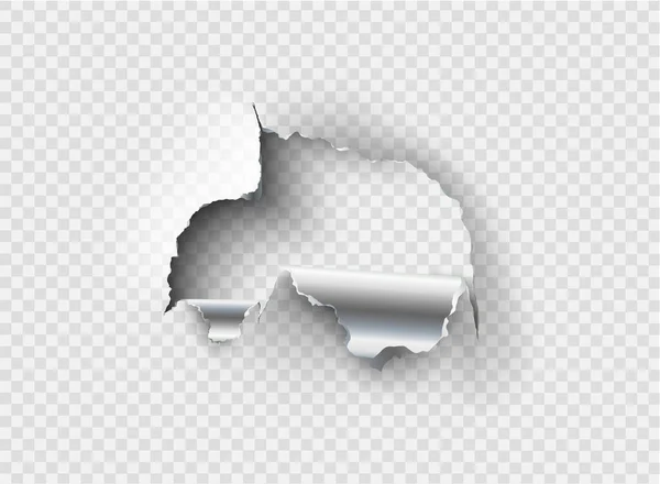 Ragged Hole revet i rippet metal på gennemsigtig baggrund – Stock-vektor