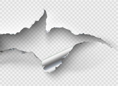 düzensiz deliğe şeffaf arka plan üzerinde yırtık metal yırtılmış