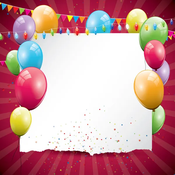 Fond d'anniversaire coloré — Image vectorielle