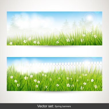 Spring banners clipart