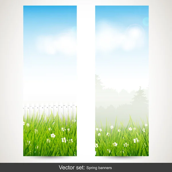 Bannières verticales printemps — Image vectorielle