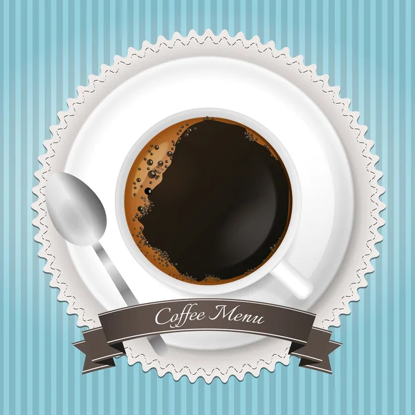 Menu café bleu fond — Image vectorielle