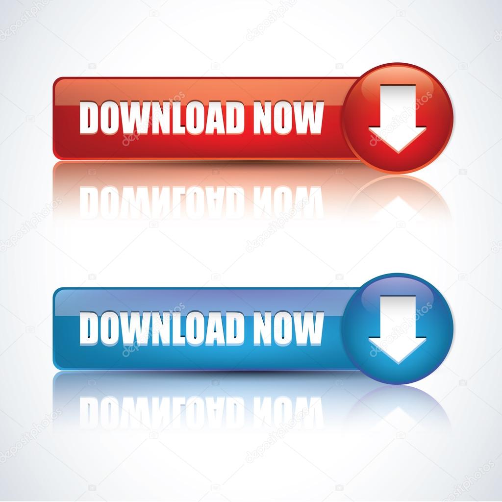 Realistic glossy download button