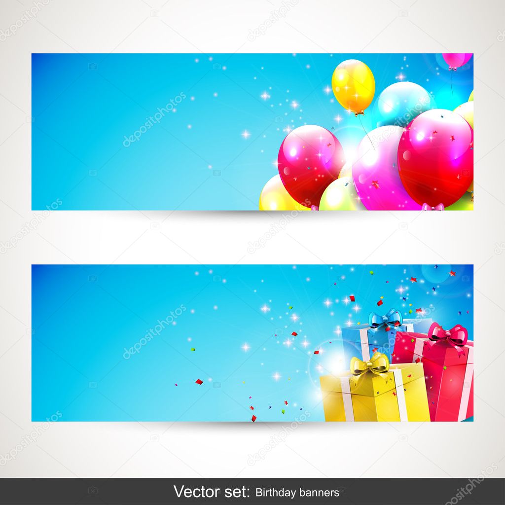 Birthday banners - vector set