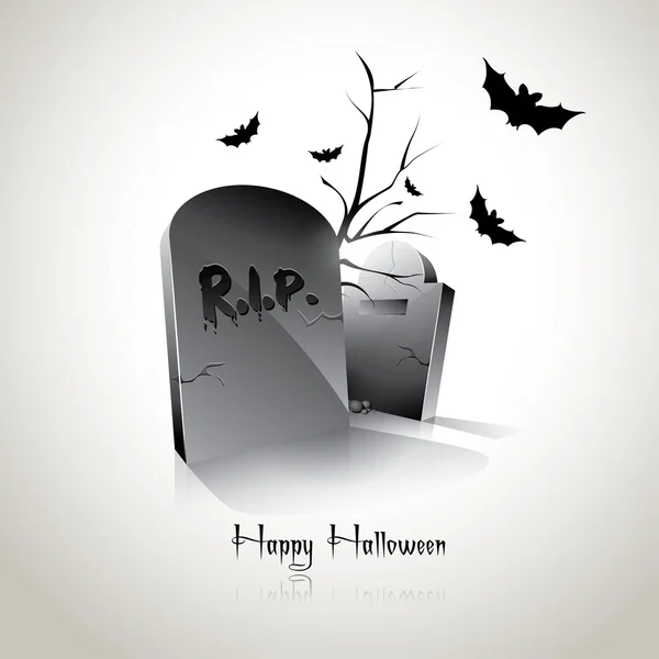 Moderne halloween achtergrond met grafstenen en vleermuizen — Stockvector