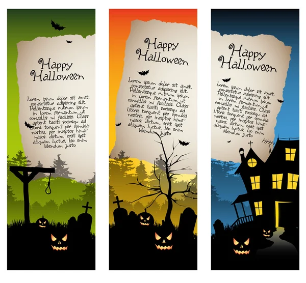 Banderas verticales de Halloween — Vector de stock