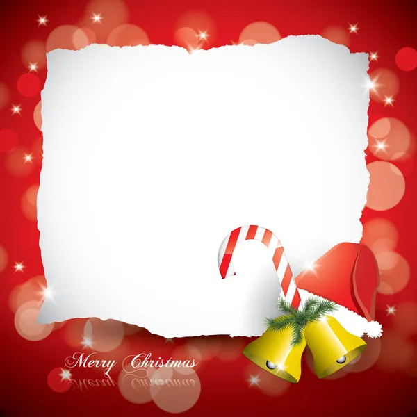 红色圣诞背景与为您的文本的地方 — 图库矢量图片