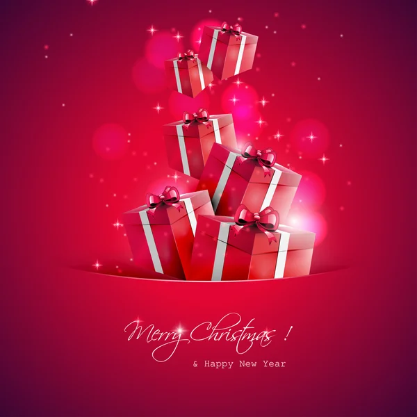 Regalos de Navidad - vector de fondo — Vector de stock